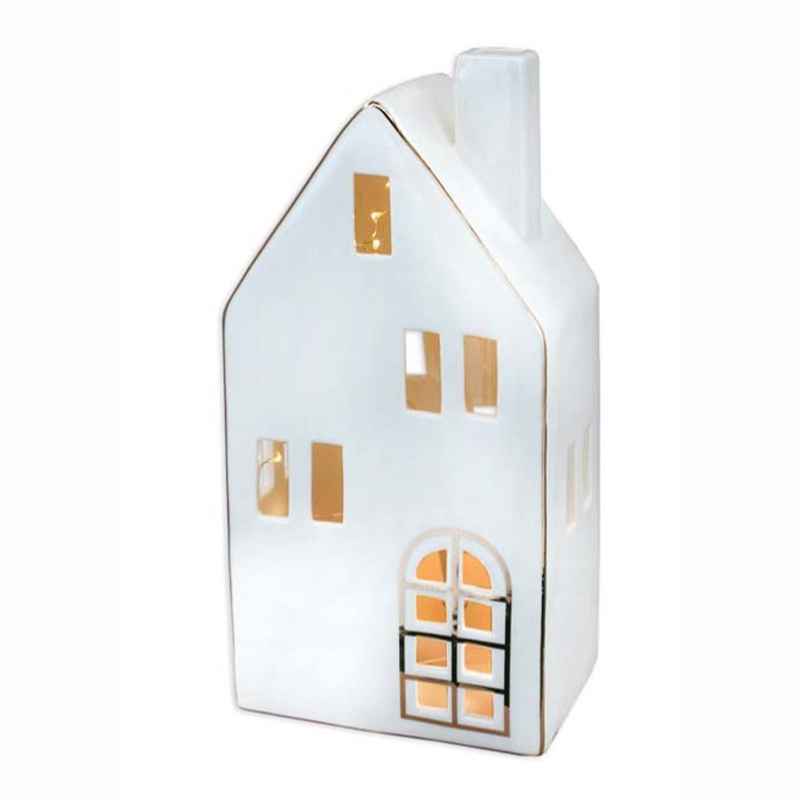 LED Lighted White Porcelain Large House